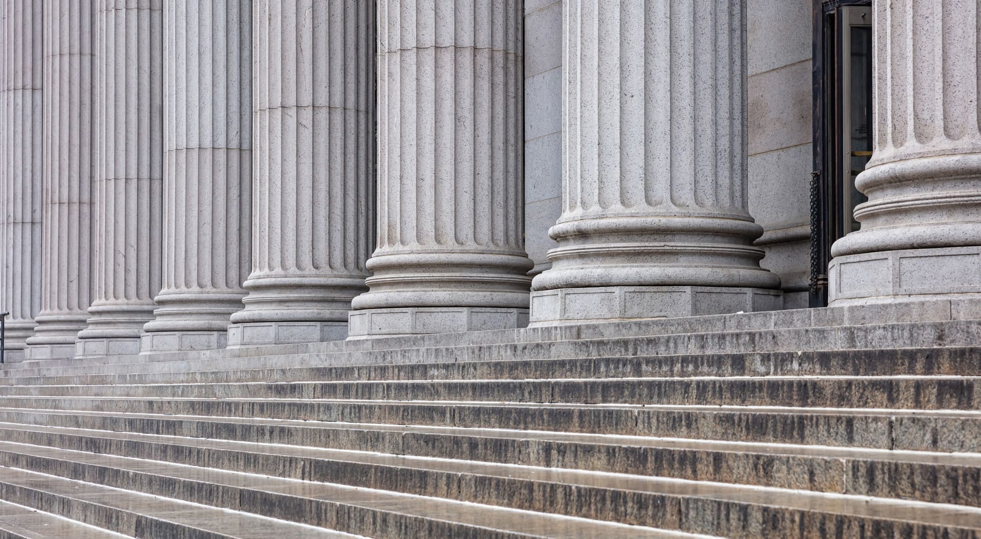 Grand stone columns and steps
