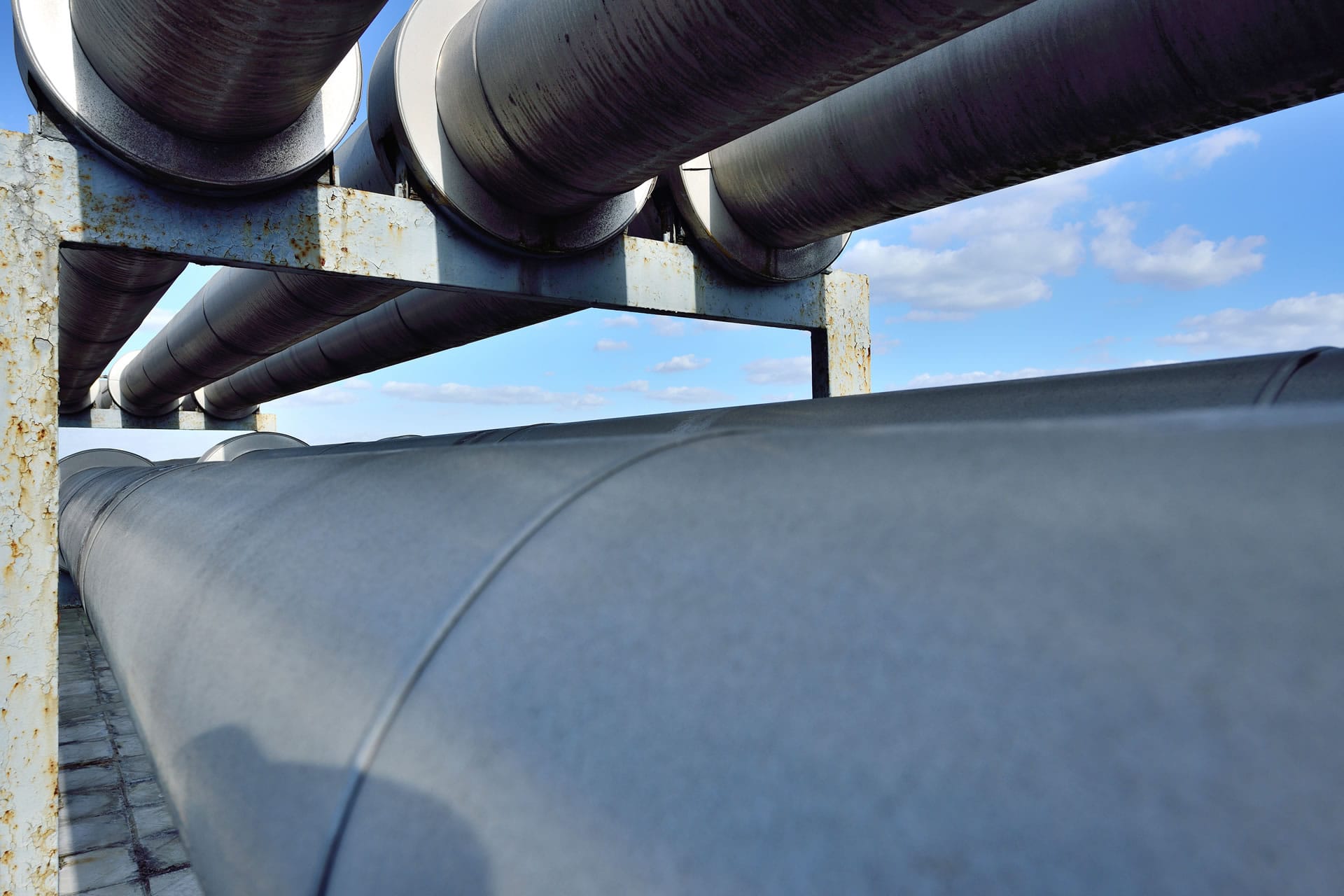 Large industrial pipes