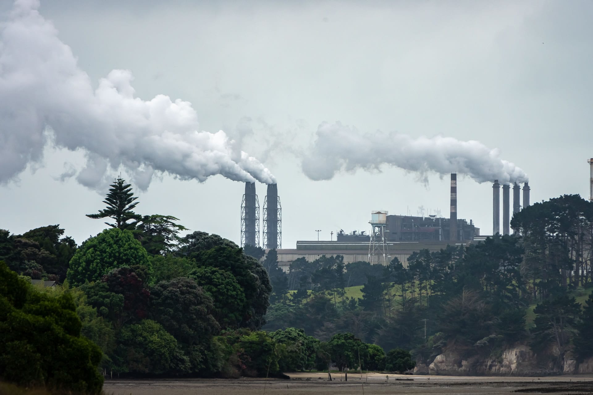Smokestacks of power station