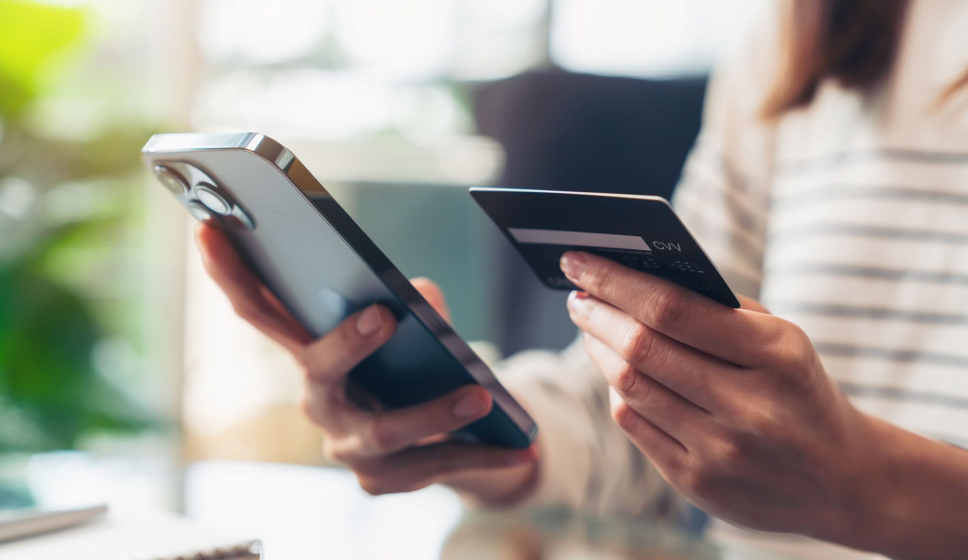 Paying online with card and phone