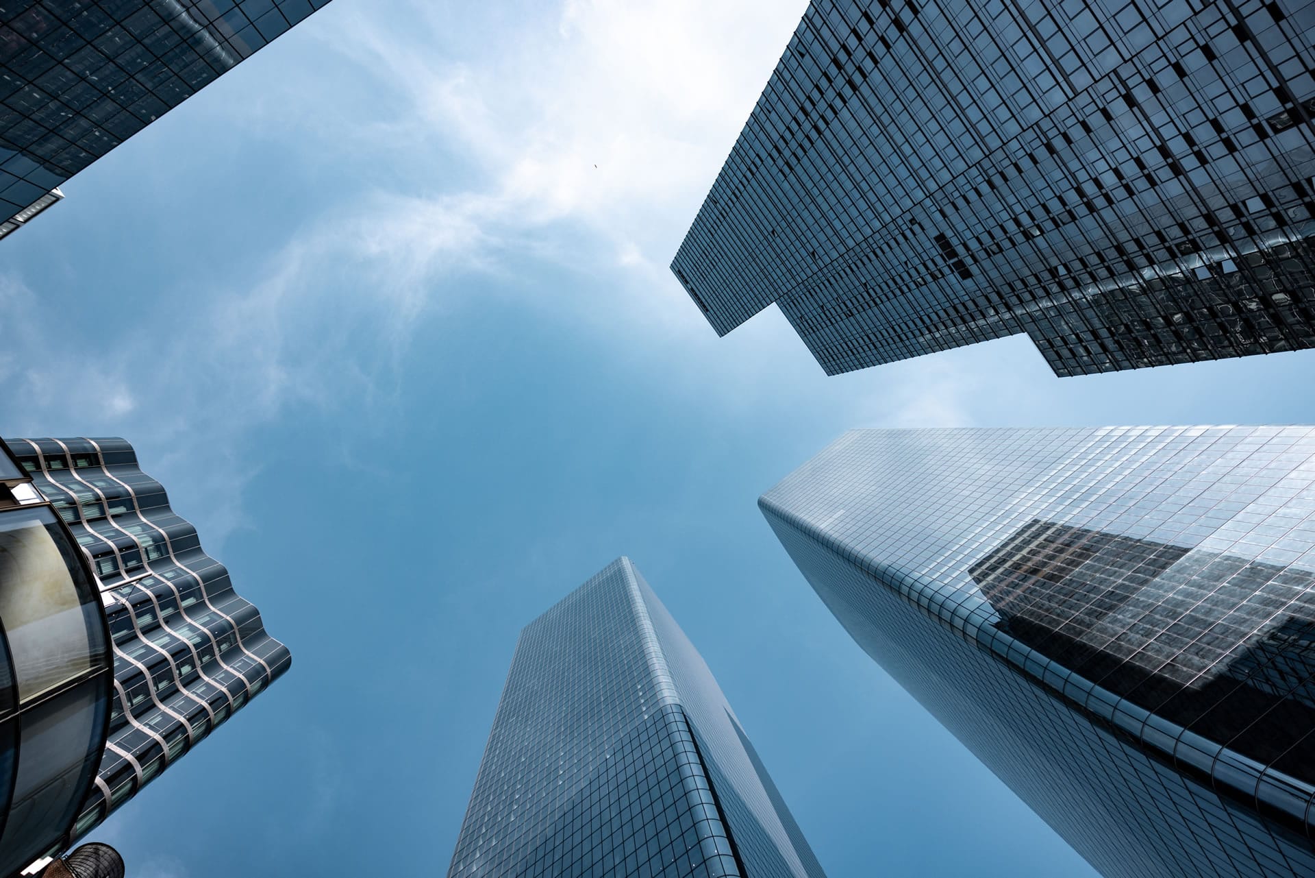 Skyscrapers looking up