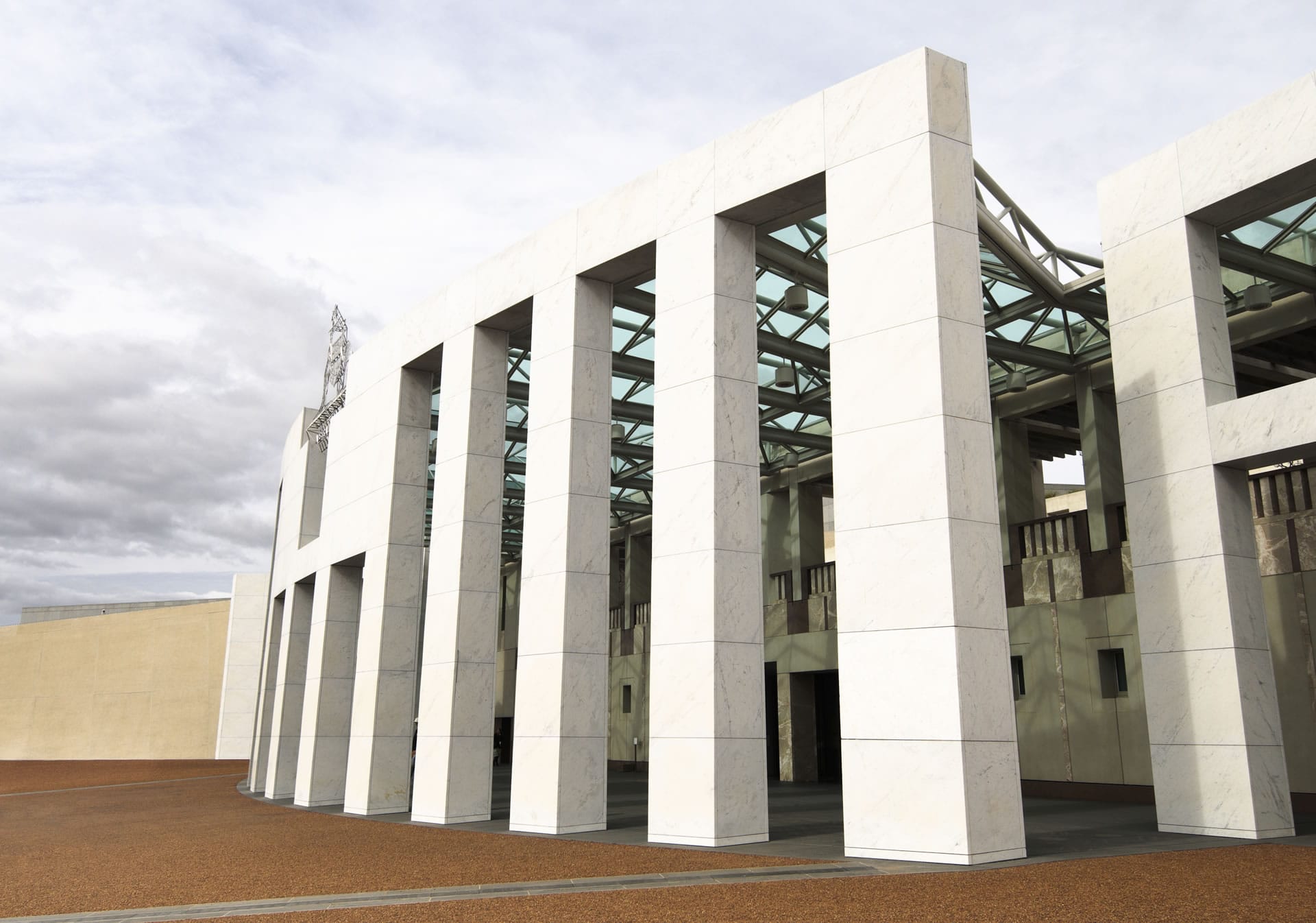 Modern white government building