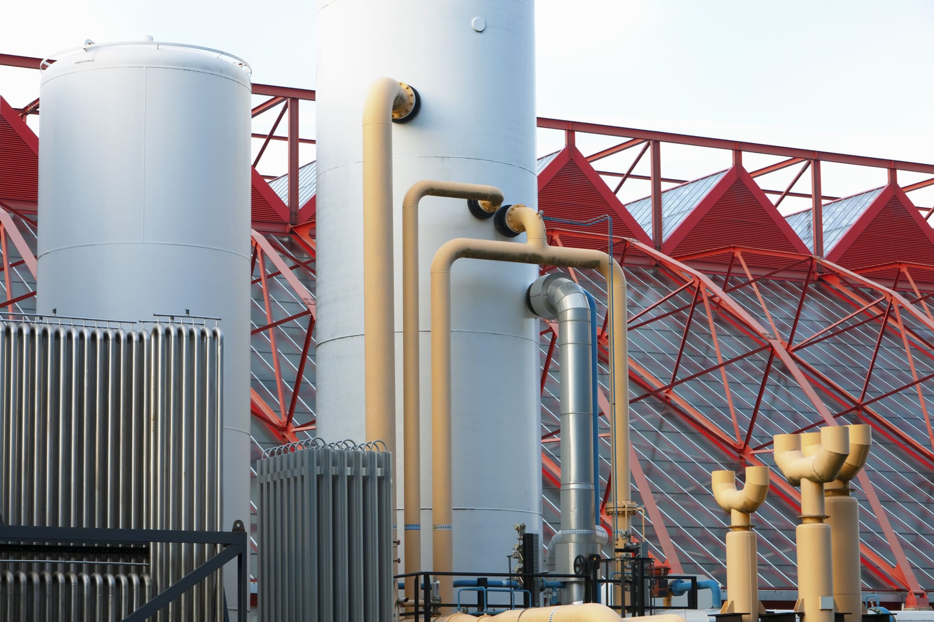 Industrial plant pipes and tanks