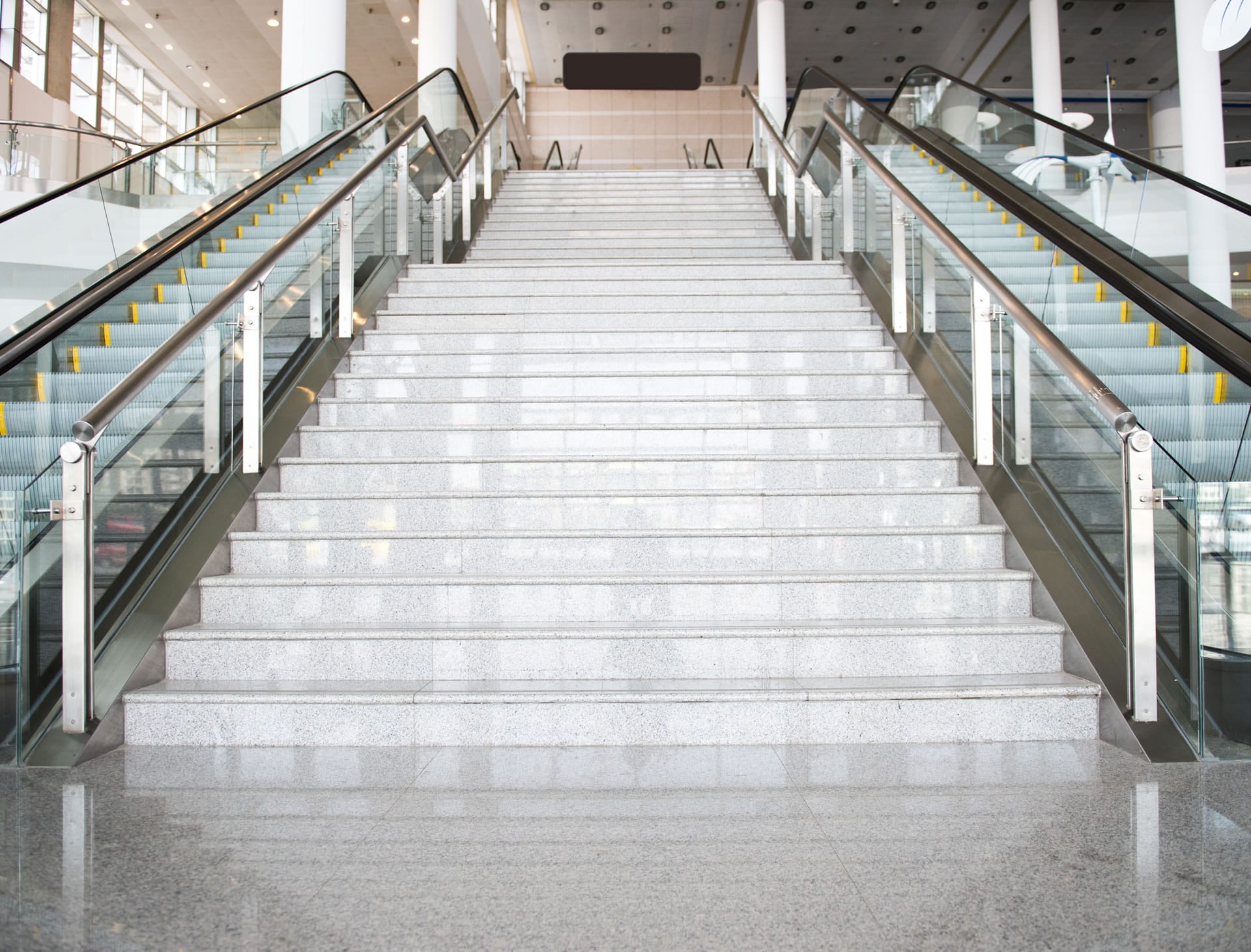 Escalators and stairs